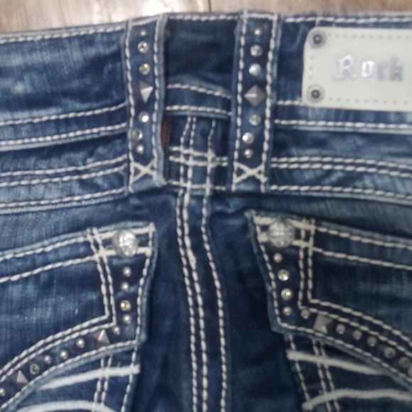Rock Revival Women's 26 Bootcut Heather Embellished Studs Rhinestones NWT - Picture 7 of 13